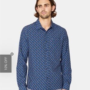 7 Diamonds Blue Patterned Shirt